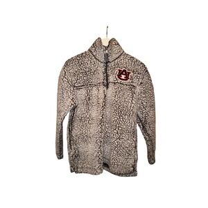 Auburn Tigers Sherpa Fleece Pullover Sweatshirt Womens Size S Quarter Zip